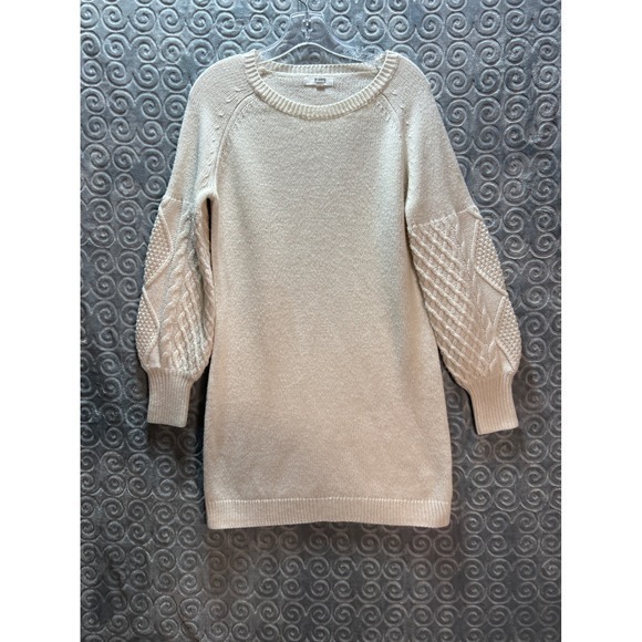 BB Dakota Steve Madden Sweaters - BB Dakota Steve Madden Cream Cable Knit Sweater Dress Women's Size M